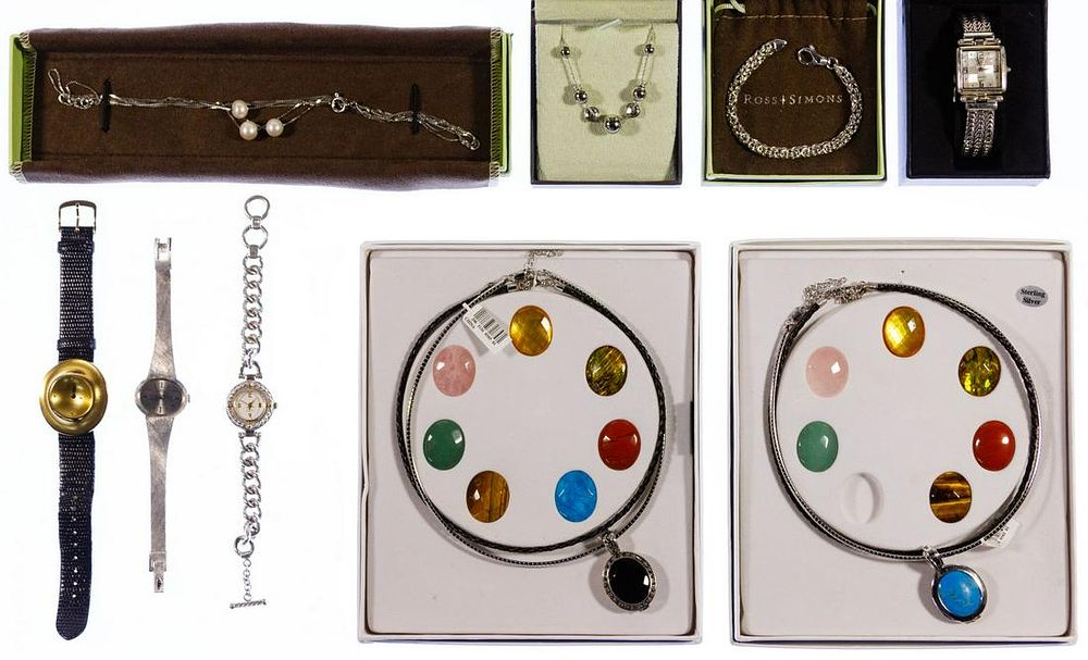 Lot 353: Sterling Silver Jewelry and Watch Assortment
