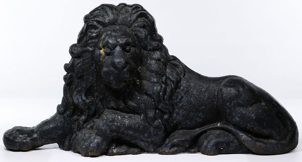 Lot 157: Black Cast Iron Lion