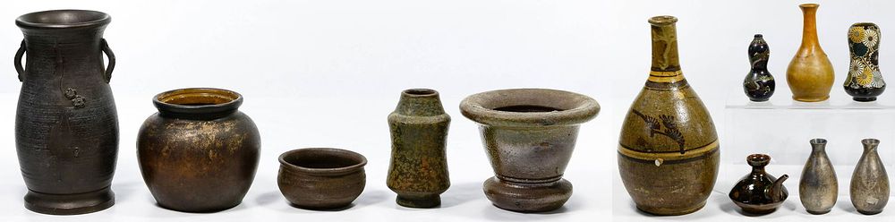 Lot 211: Japanese Bizen Pottery Assortment