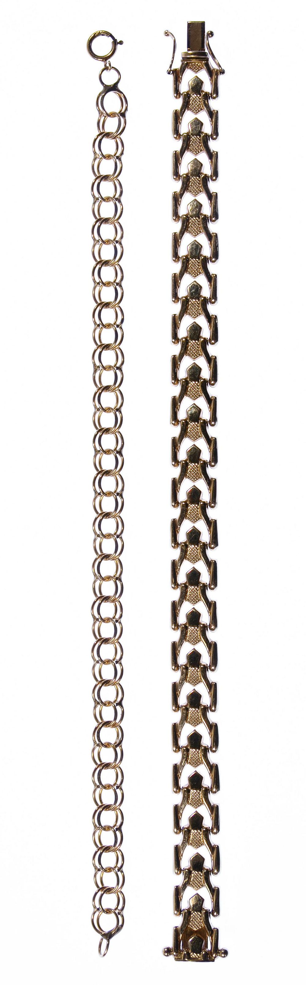 Lot 236: 14k Gold Link Bracelets