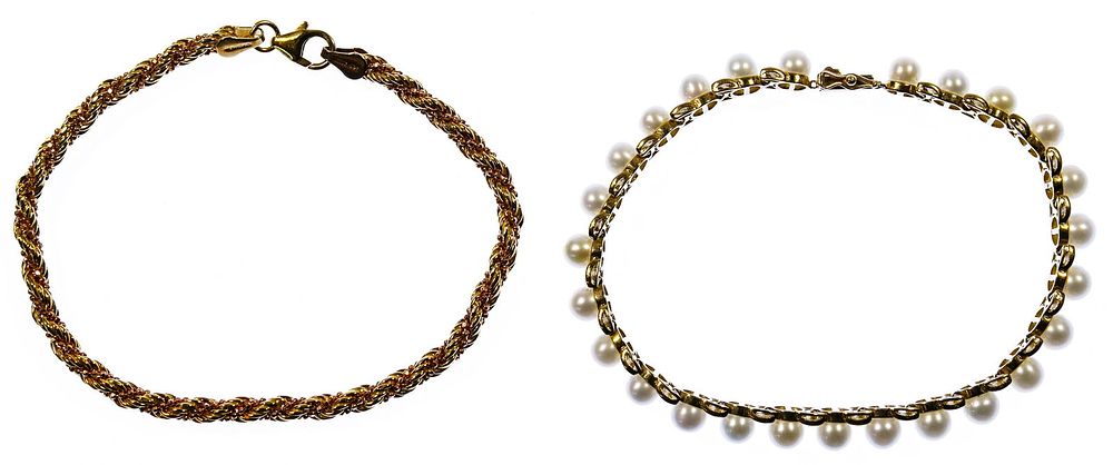 Lot 239: 14k Gold Bracelets
