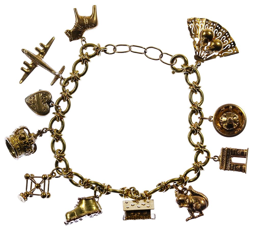 Lot 306: Mixed Gold Charm Bracelet