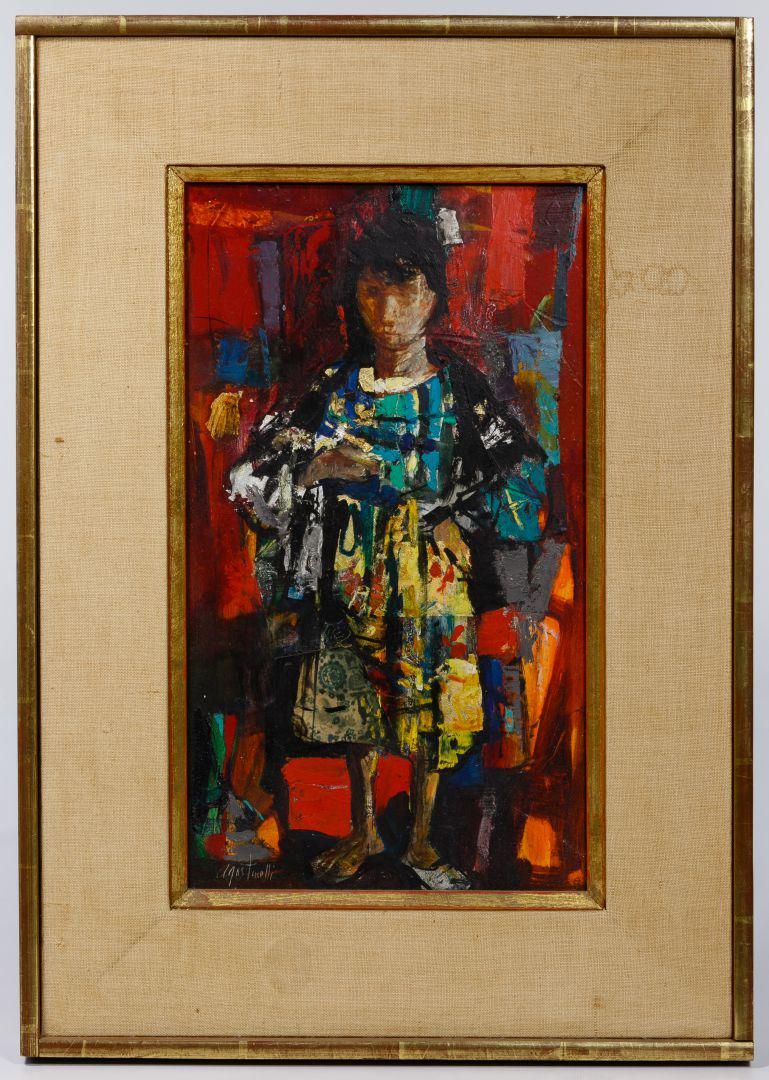 Lot 319: Mario Agostinelli (American, 1915-2000) Mixed Media Oil