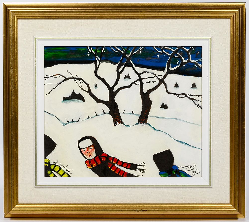 Lot 320: Norman Hudon (Canadian, 1929-1997) 'La Rentree' Acrylic