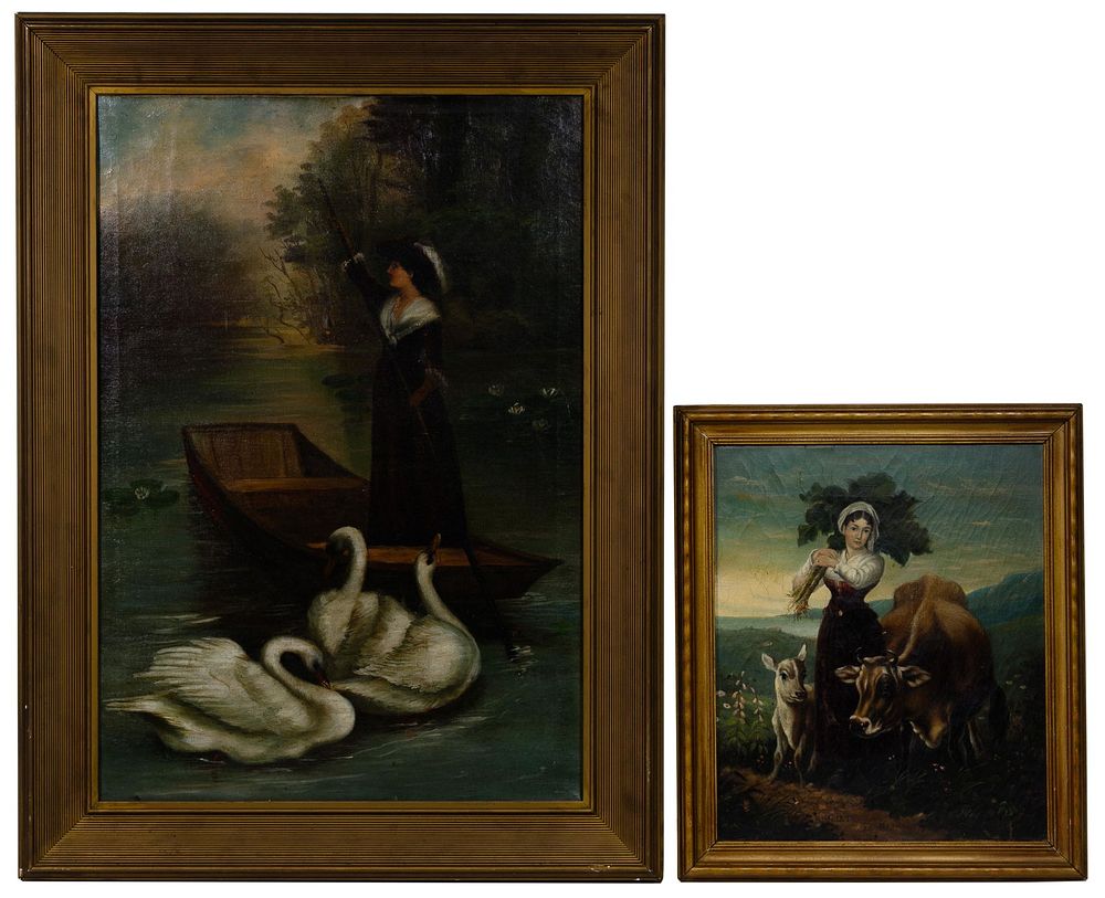 Lot 339: Unknown Artists (American, 19th / 20th, Century) Oil on