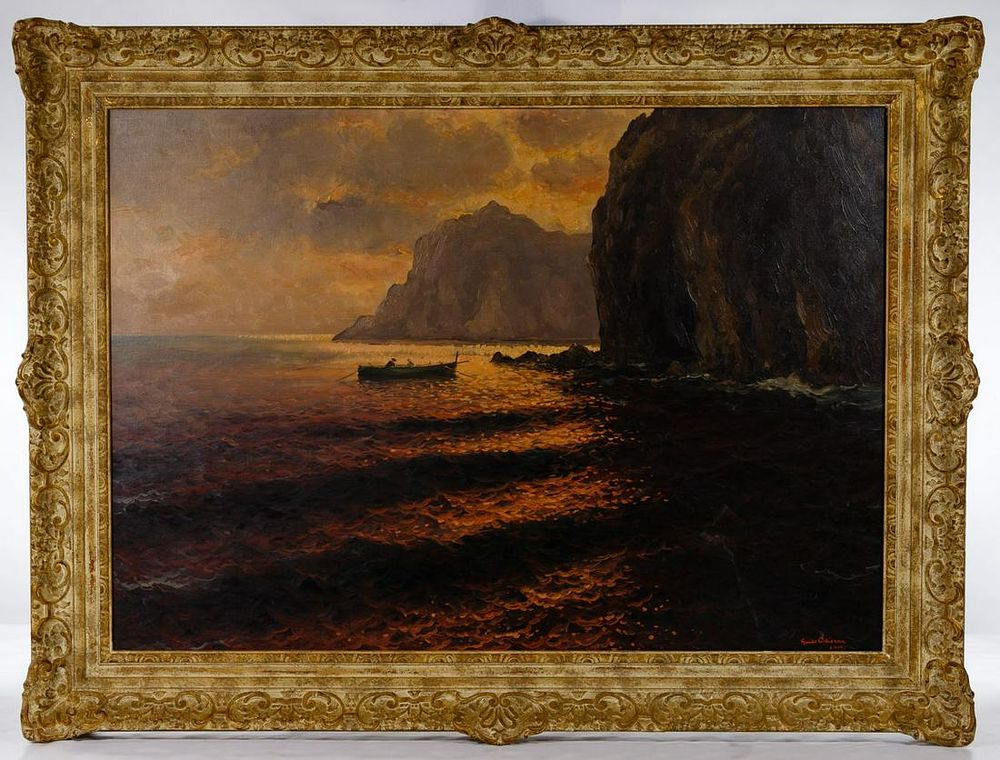 Lot 359: Guido Odierna (Italian, 1913-1991) 'Capri' Oil on