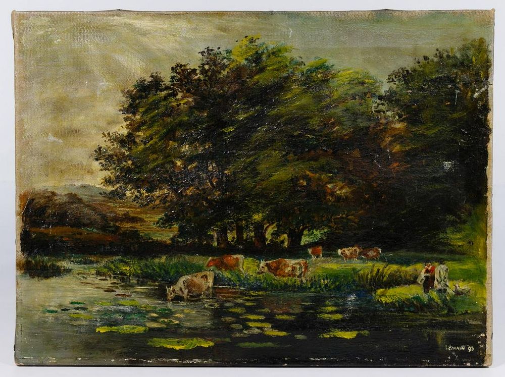 Lot 361: Swain (European, 19th Century) Oil on Canvas