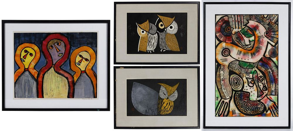 Lot 377: Kaoru Kawano (Japanese, Mid-century) Print Assortment