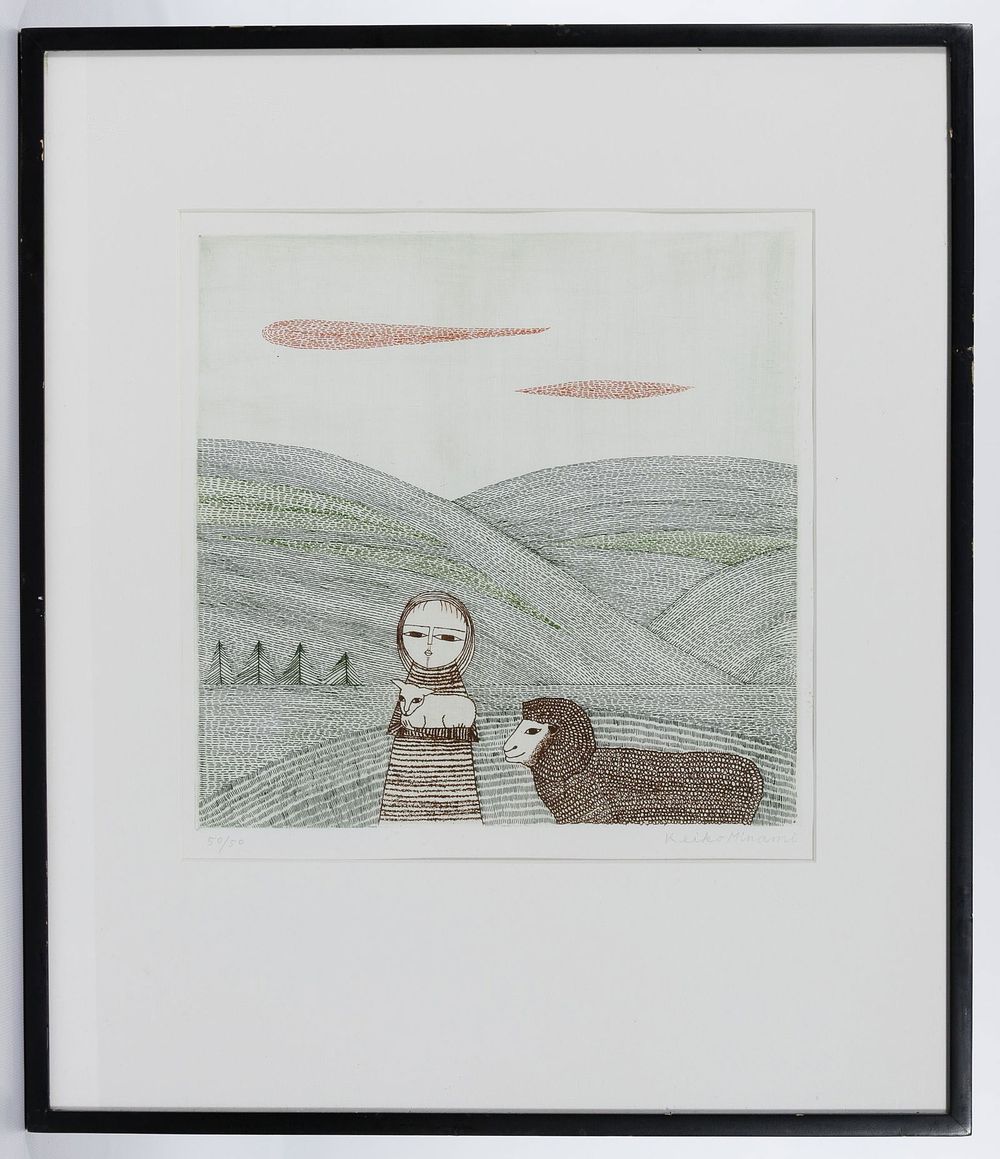 Lot 379: Keiko Minami (Japanese, 1911-2004) Color Etching