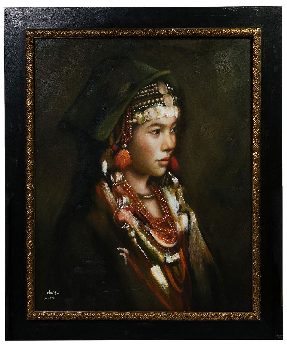 Lot 383: Zhang Li (Chinese, 20th Century) Oil on Canvas