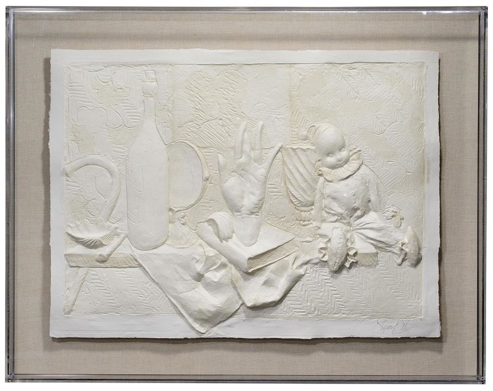Lot 385: Frank Gallo (American, b.1933) 'Still Life' Cast Paper