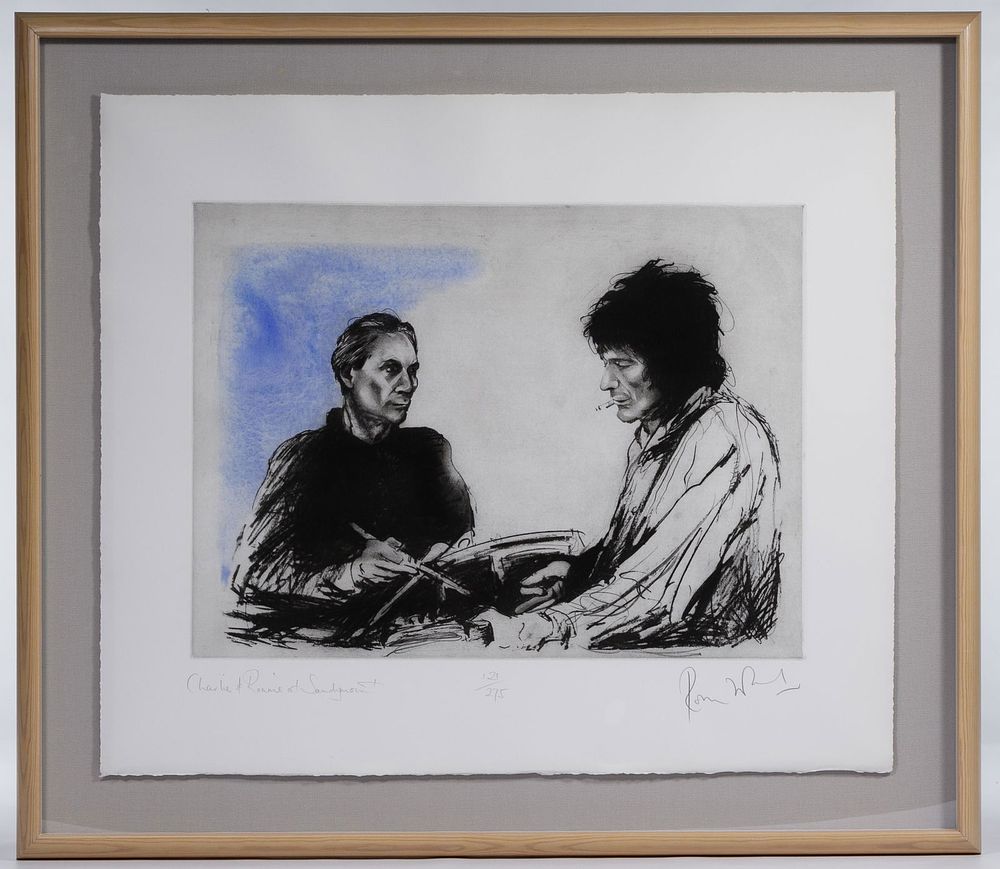 Lot 389: Ronnie Wood (British, b.1947) 'Charlie & Ronnie at