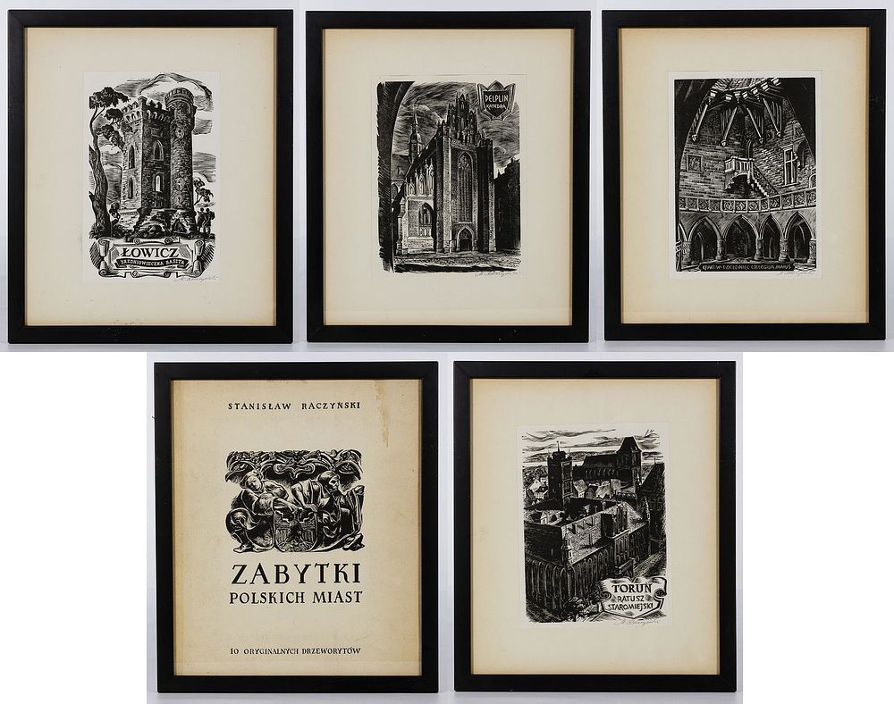 Lot 393: Stanislaw Raczynski (Polish, 20th Century) Woodcut