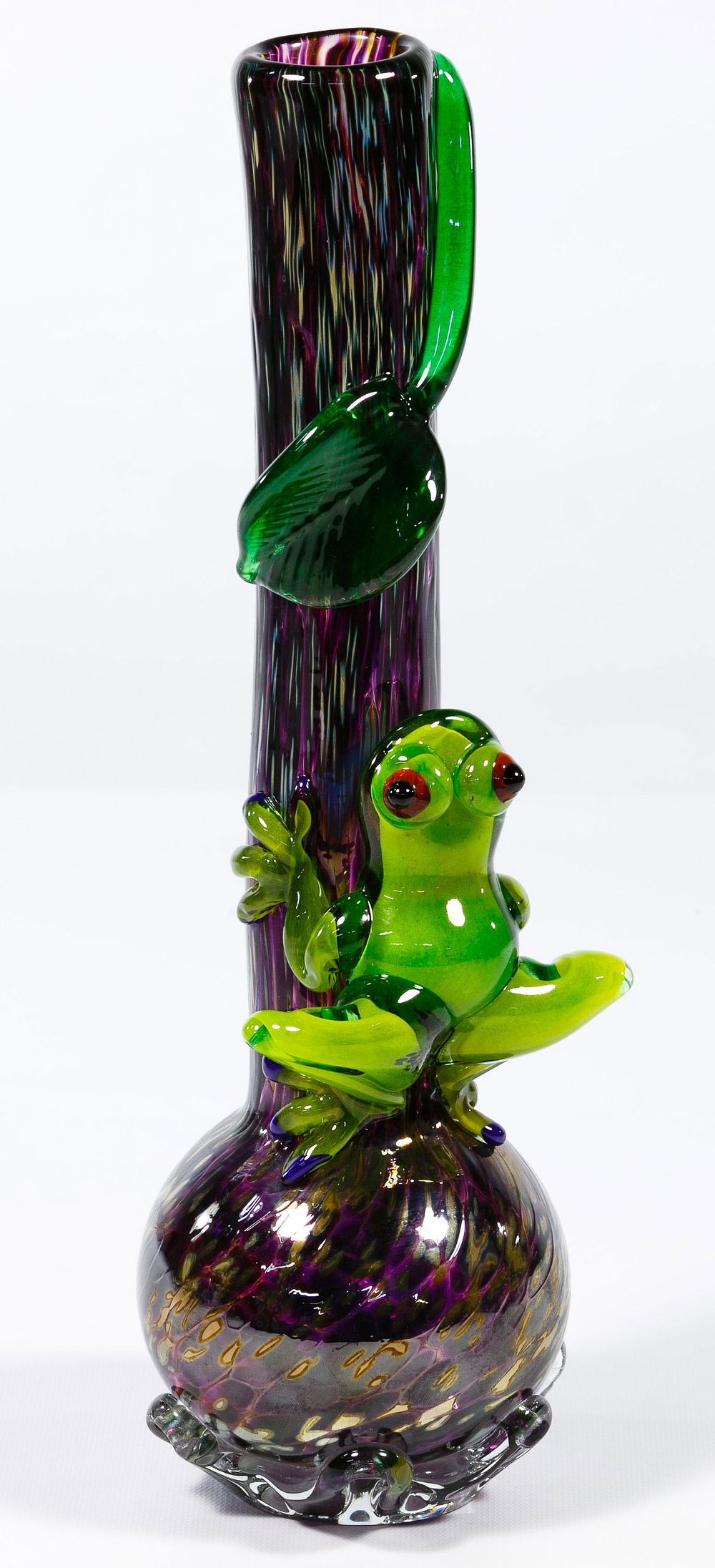 Lot 399: Blown Art Glass Frog Vase