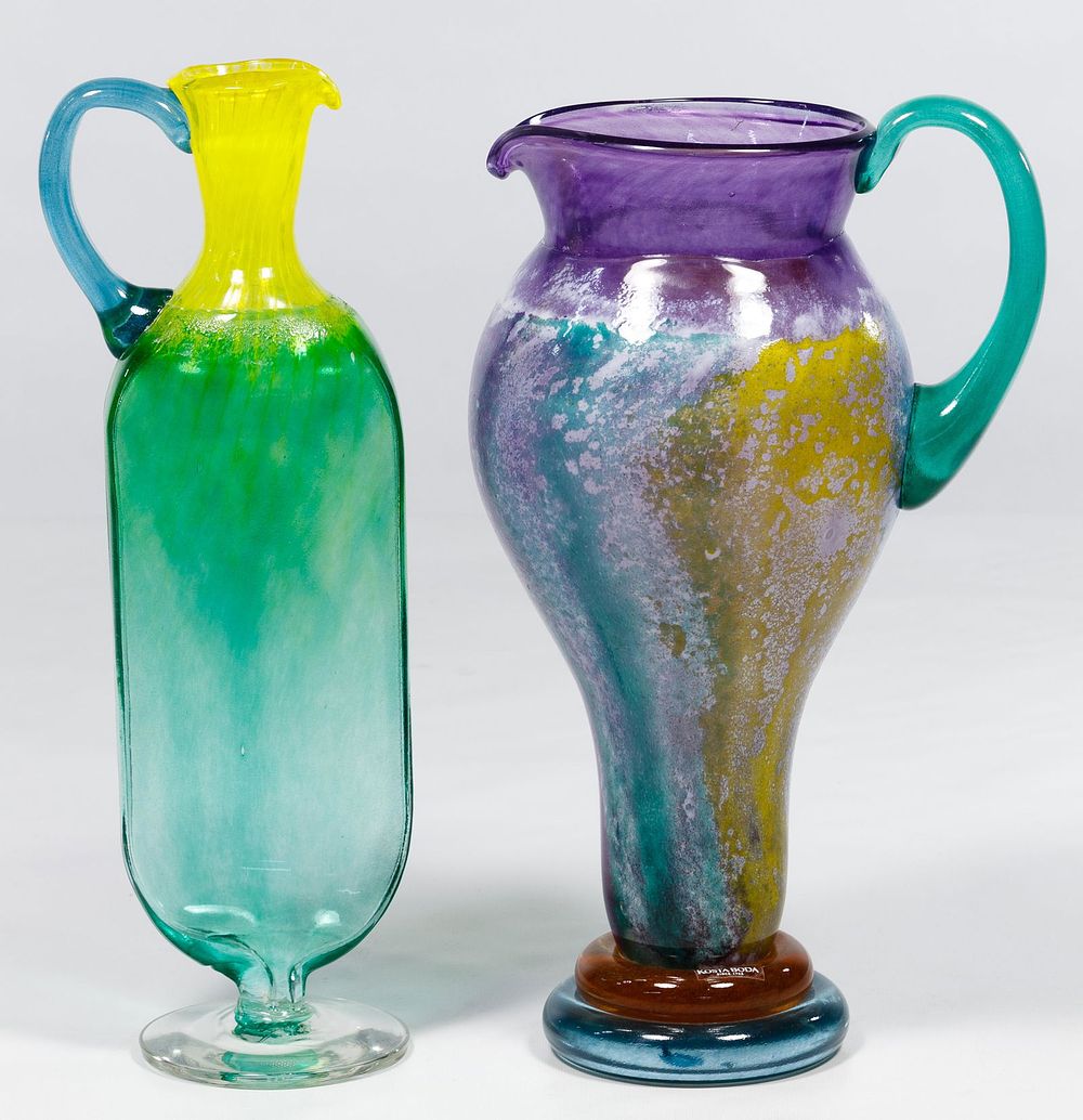 Lot 415: Kjell Engman for Kosta Boda Art Glass Pitchers