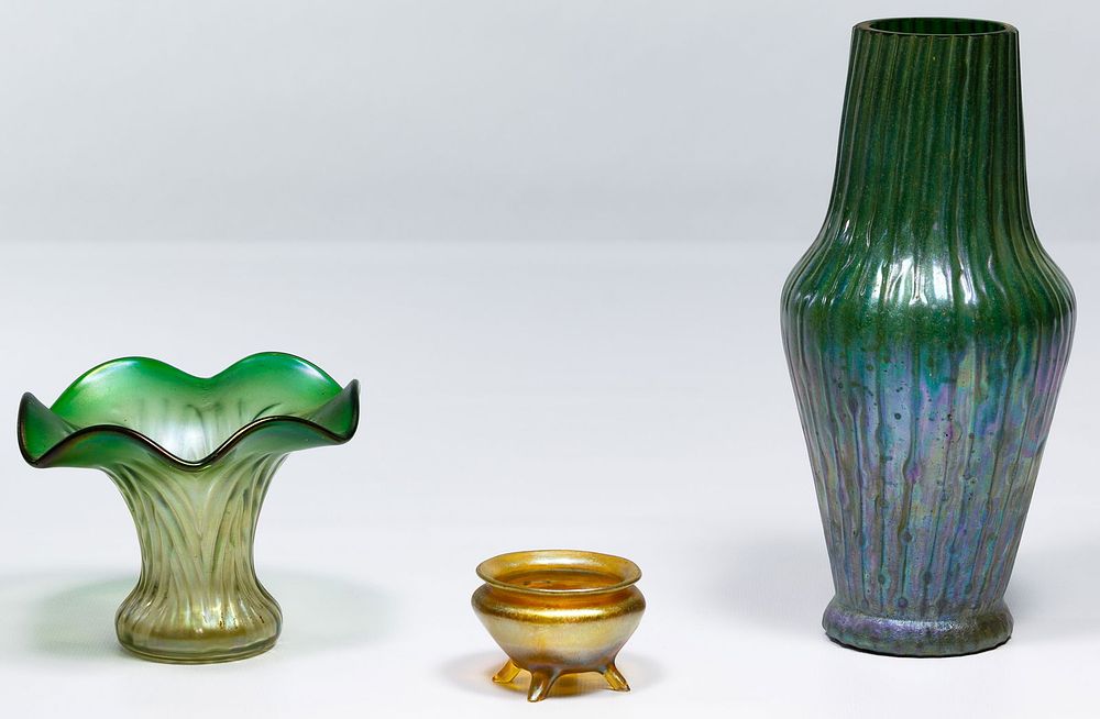 Lot 425: Louis Comfort Tiffany Favrile Salt Dish