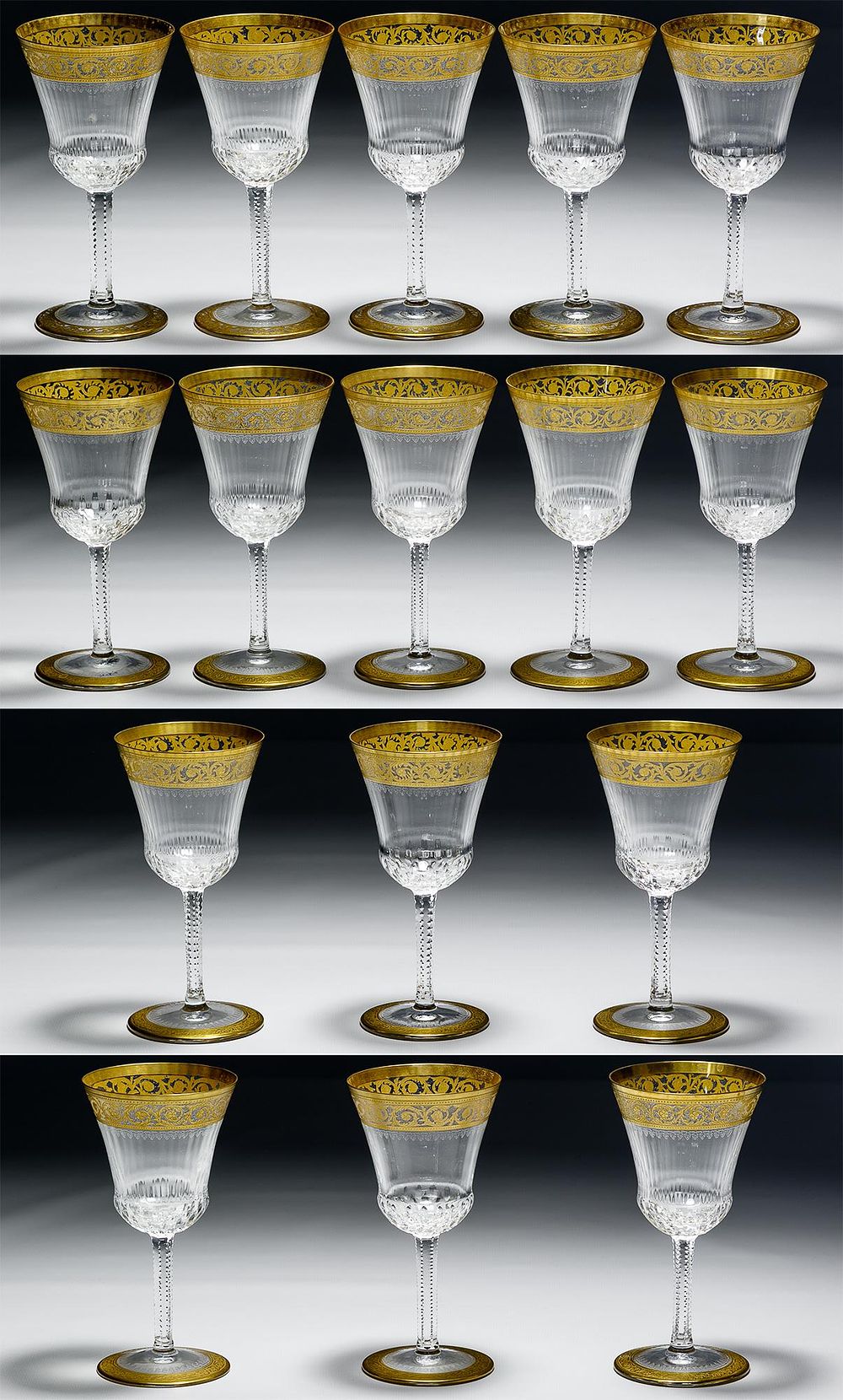 Lot 428: St. Louis Crystal and and Continental Glass "Thistle"
