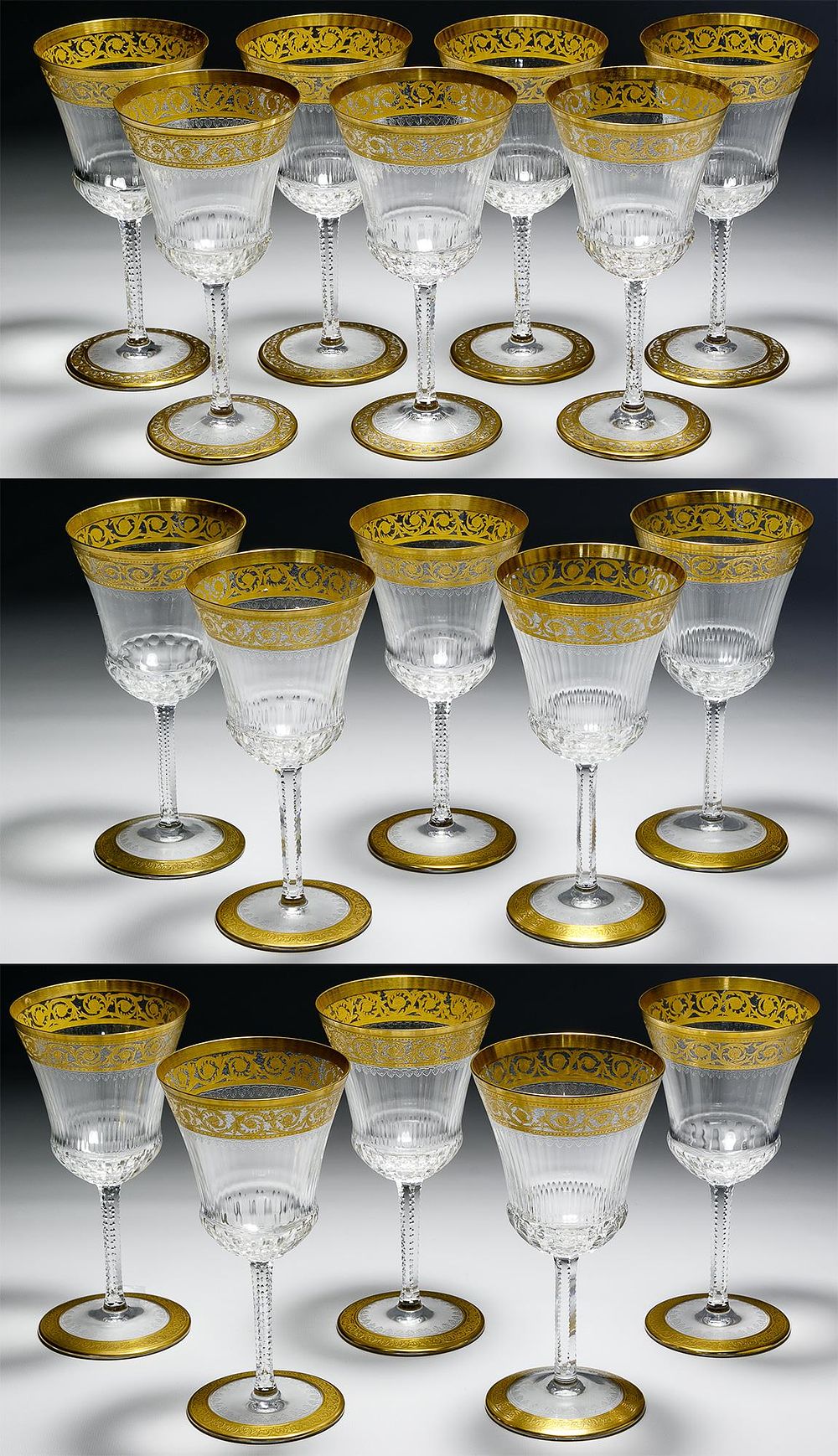 Lot 429: St. Louis Crystal and Continental Glass Gold "Thistle"