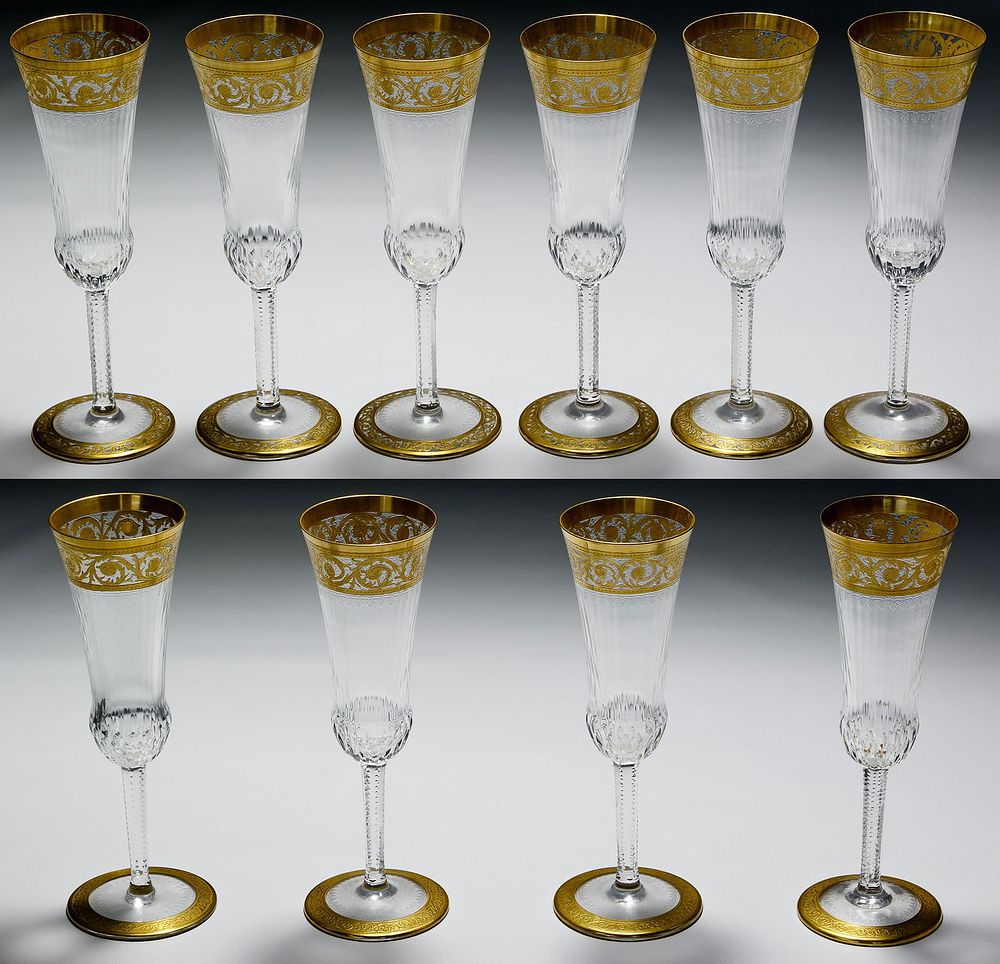 Lot 430: St. Louis Crystal and Continental Glass "Thistle" Champ
