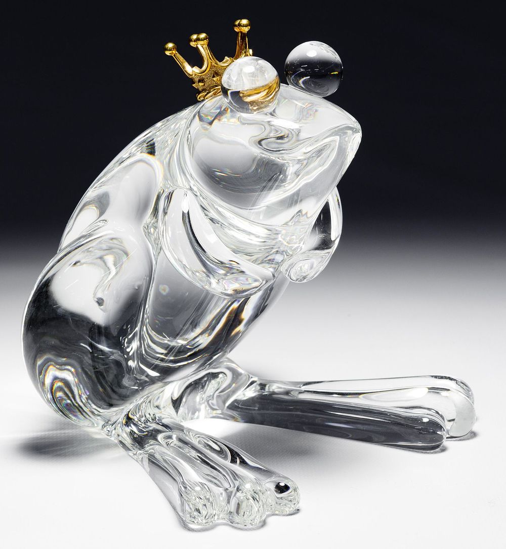 Lot 439: Steuben Glass Frog Prince Figurine