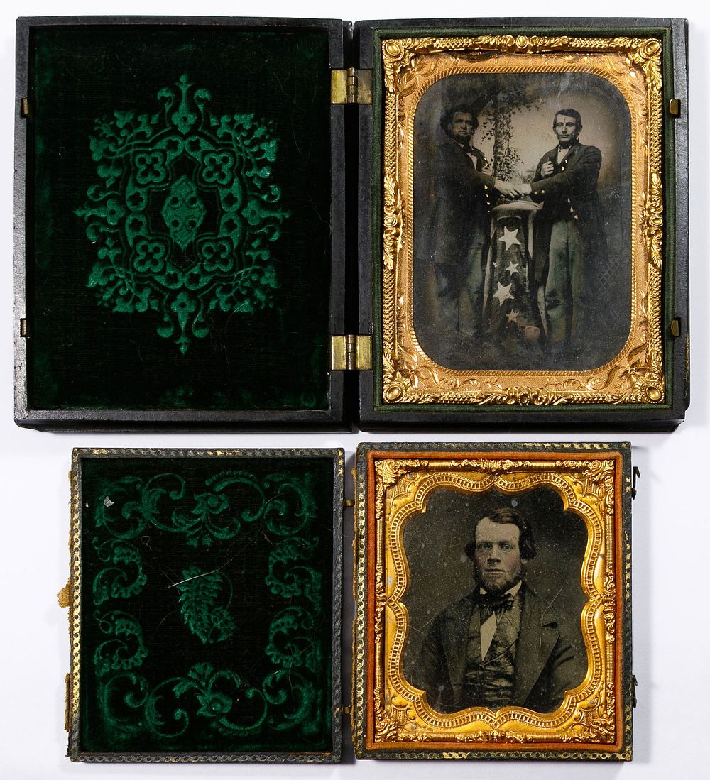 Lot 483: Civil War Tintypes and Gutta Percha Cases