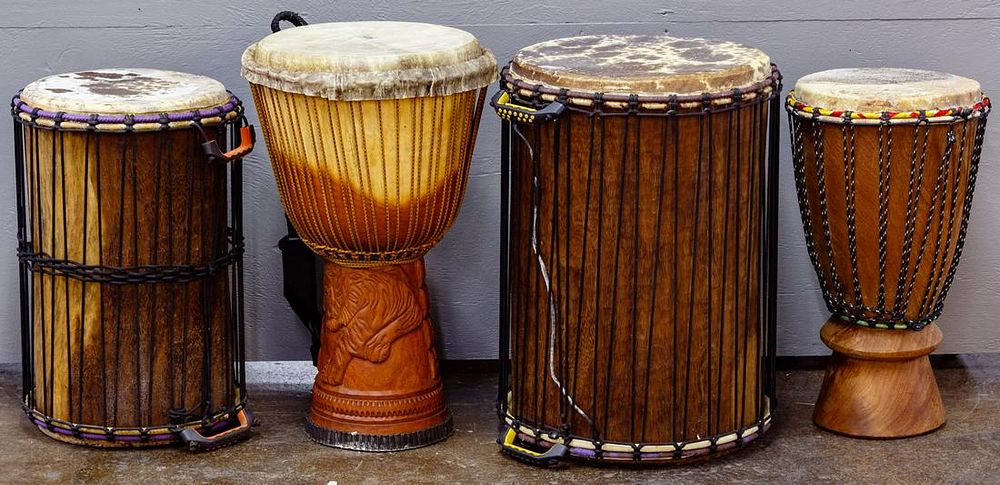 Lot 539: West African Floor Drum Assortment