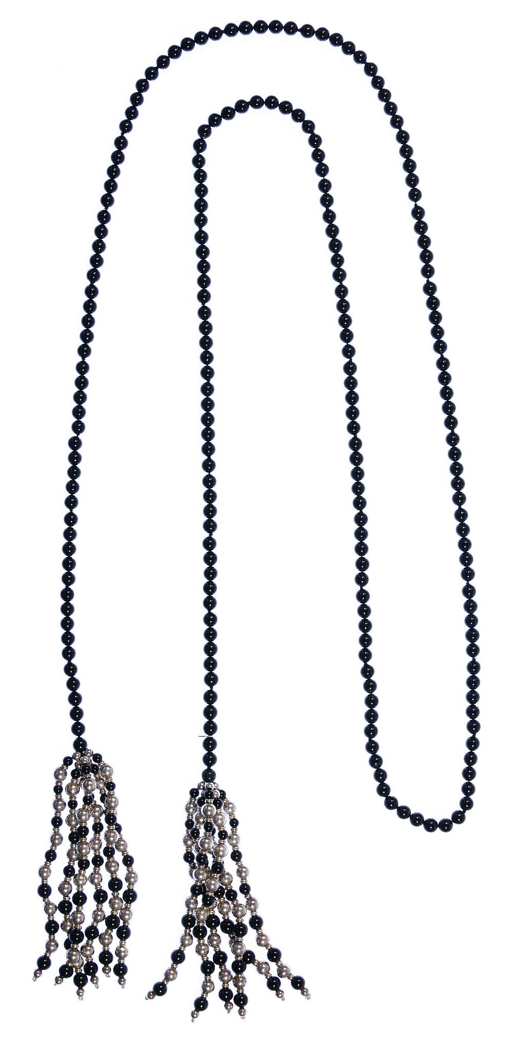 Lot 594: Tiffany & Co Sterling Silver and Onyx Lariat Necklace