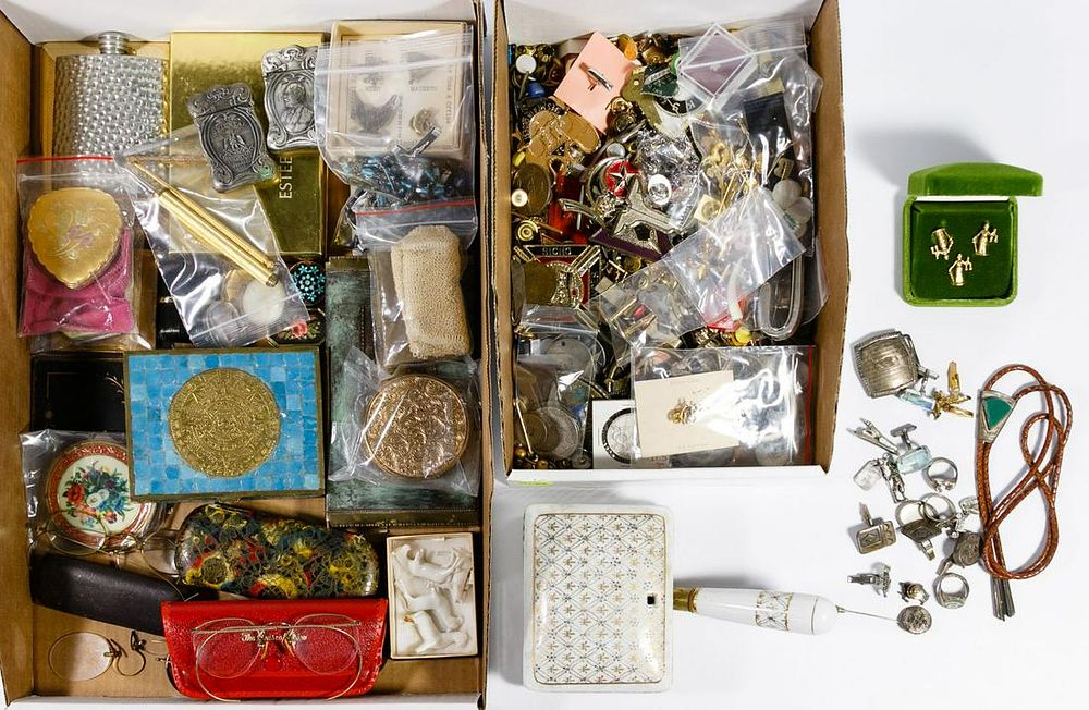 Lot 627: Sterling Silver and Costume Jewelry, Fraternal Pins and