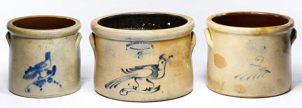 Lot 634: Brady & Ryan and Bullard & Scott Stoneware Crocks