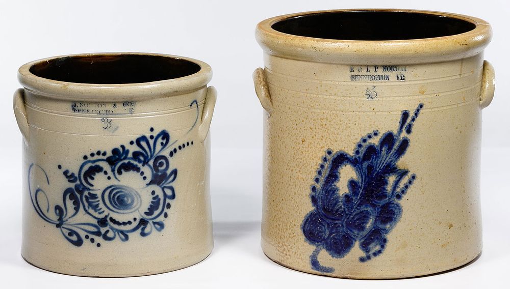Lot 650: E. & L. P. Norton and J. Norton & Co. Stoneware Crocks