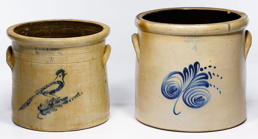 Lot 651: E. & L.P. Norton and E.B. Norton & Co. Stoneware Crocks