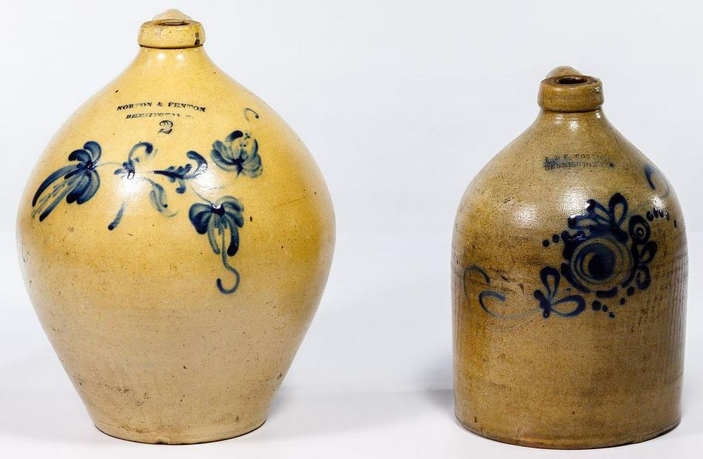 Lot 663: Norton & Fenton and J. & E. Fenton Stoneware Jugs