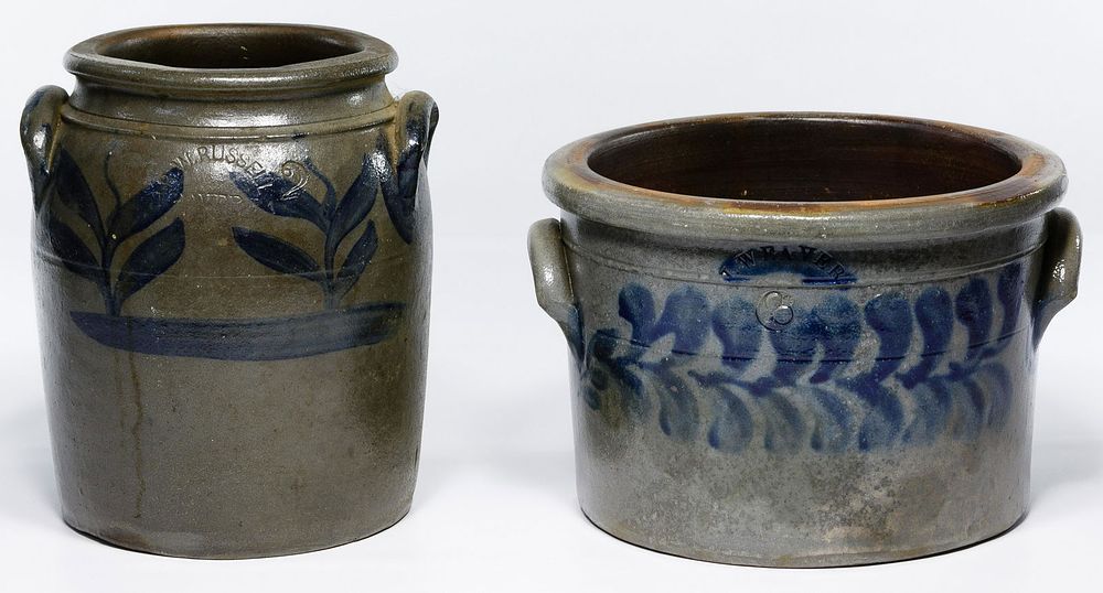 Lot 665: R.W. Russell and Weaver Stoneware Crocks