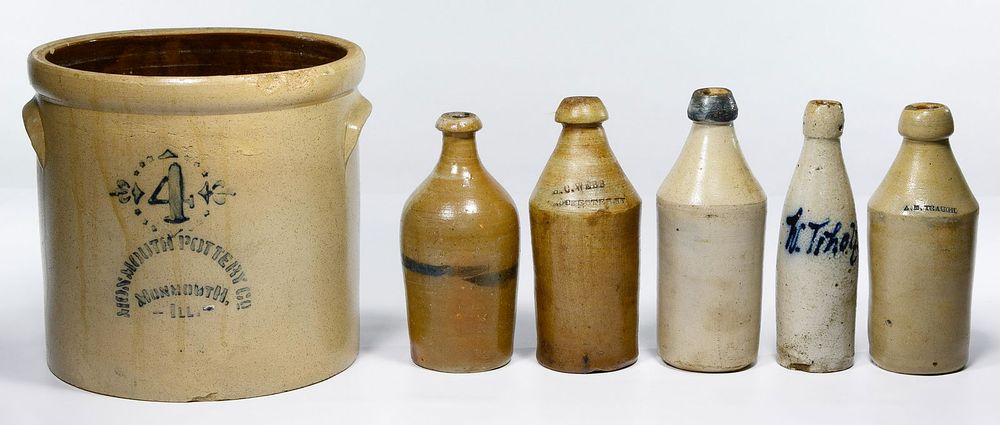 Lot 670: Stoneware Crock and Bottle Assortment