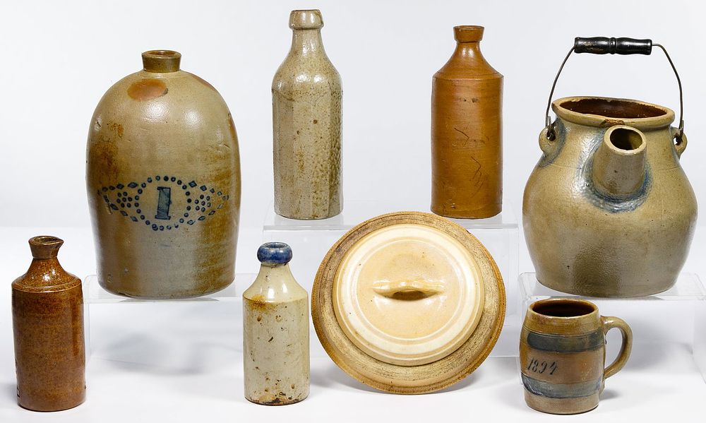 Lot 675: Stoneware Jug and Bottle Assortment