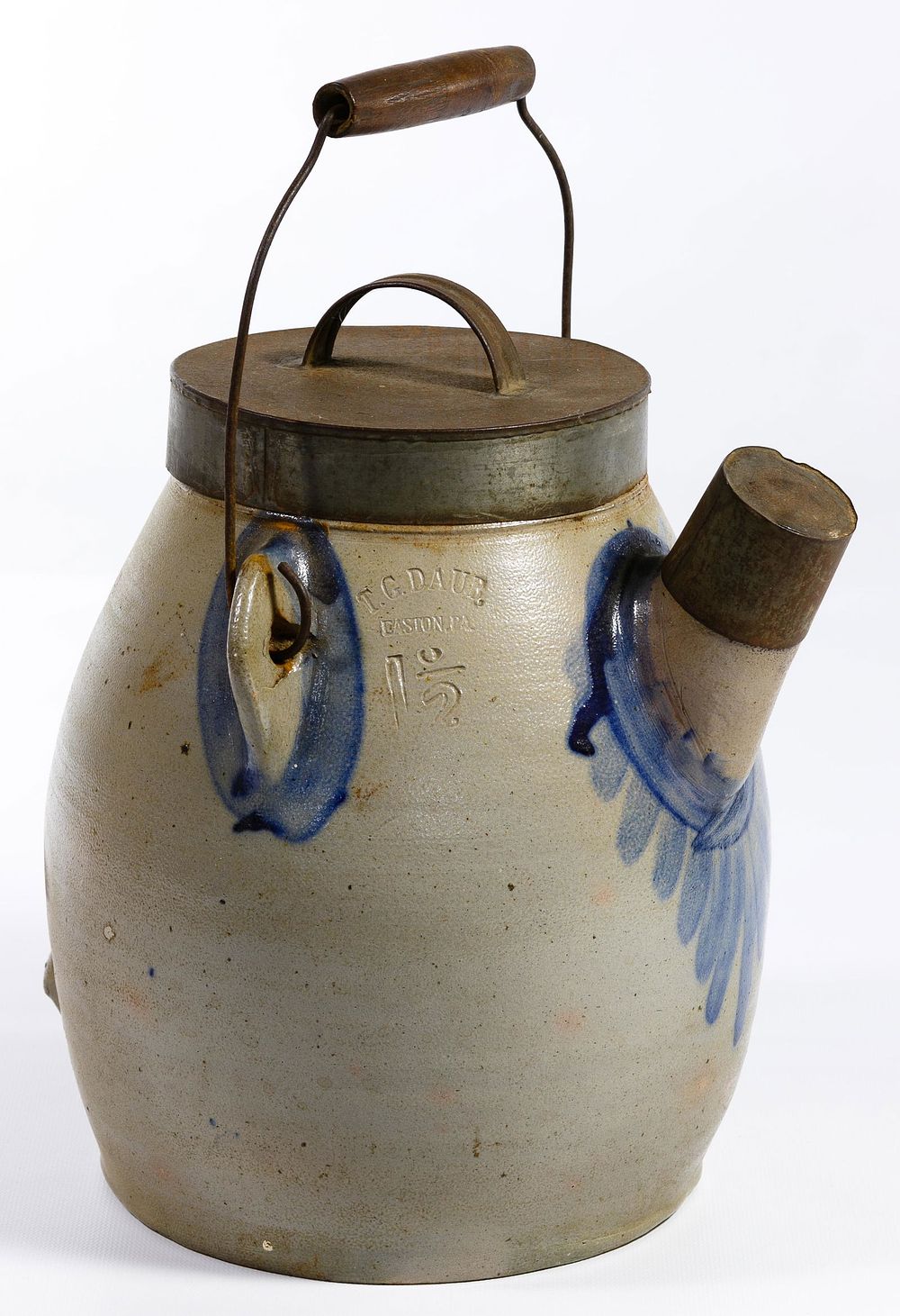 Lot 678: T.G. Daub Stoneware Batter Pail