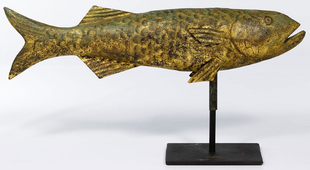 Lot 686: Folk Art Codfish Form Weathervane Topper