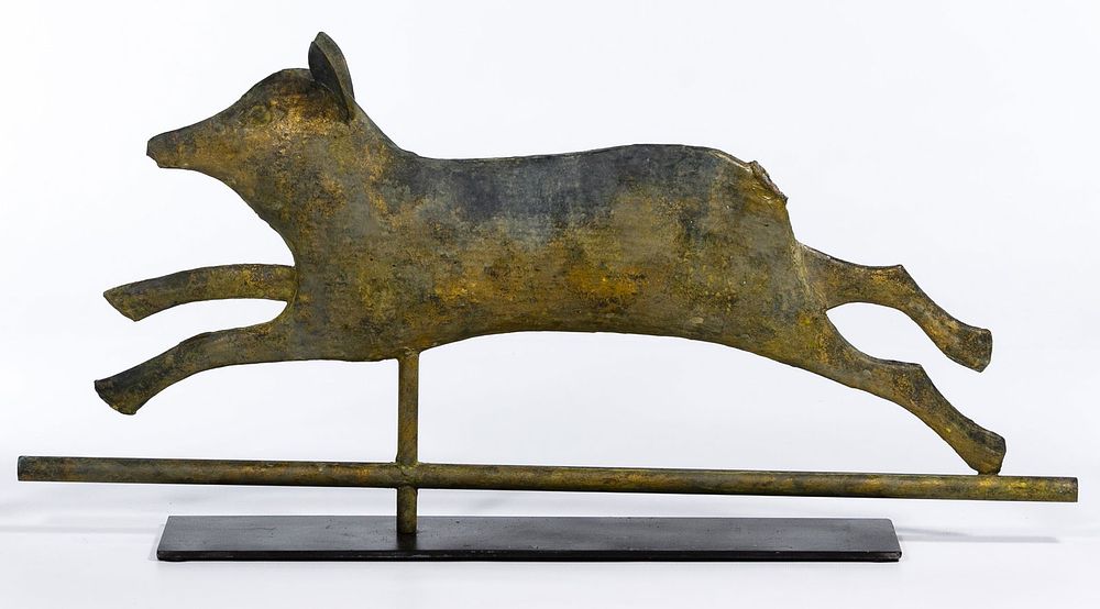 Lot 688: Folk Art Fox Form Weathervane Topper