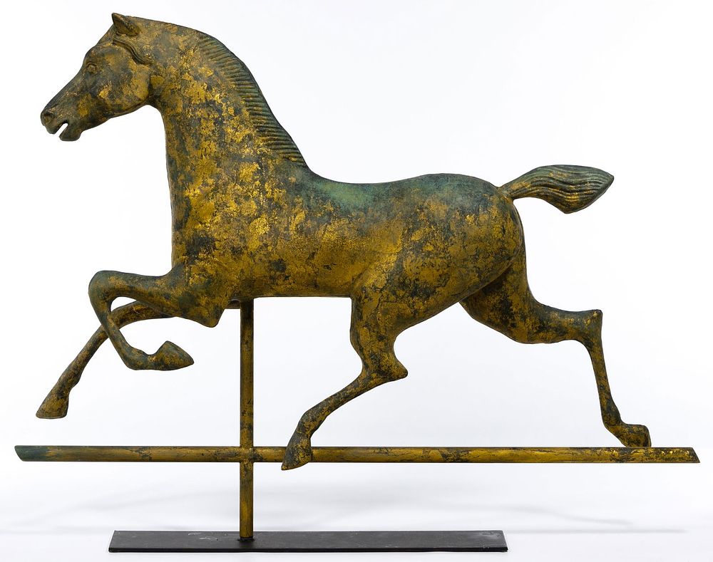 Lot 689: Folk Art Horse Form Weathervane Topper