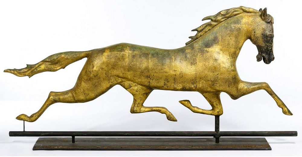 Lot 690: Folk Art Horse Form Weathervane Topper