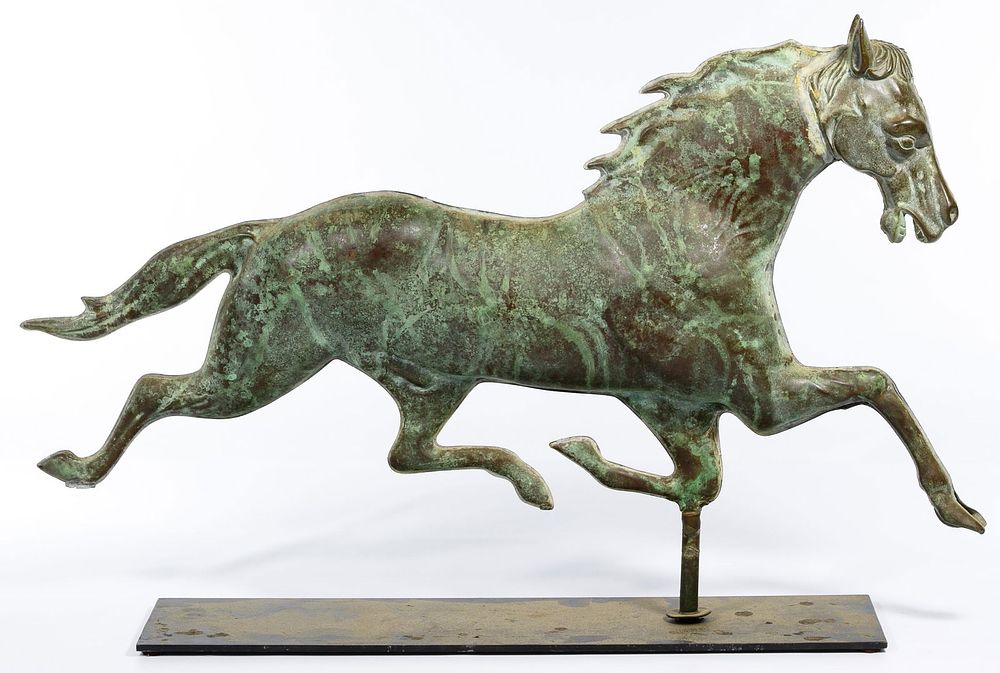 Lot 691: Folk Art Horse Form Weathervane Topper