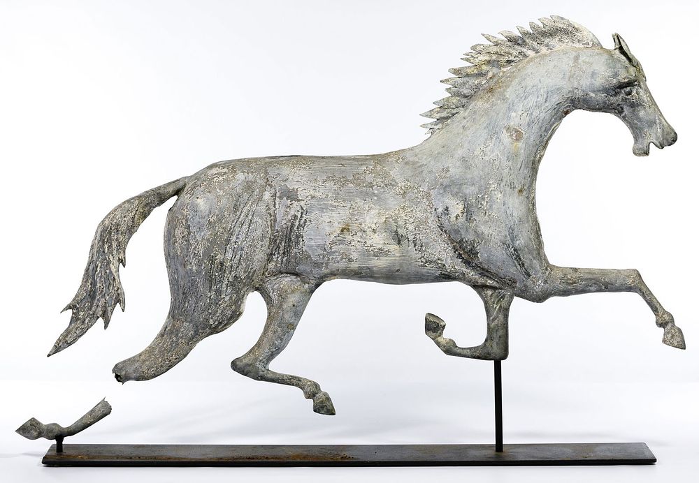 Lot 692: Folk Art Horse Form Weathervane Topper