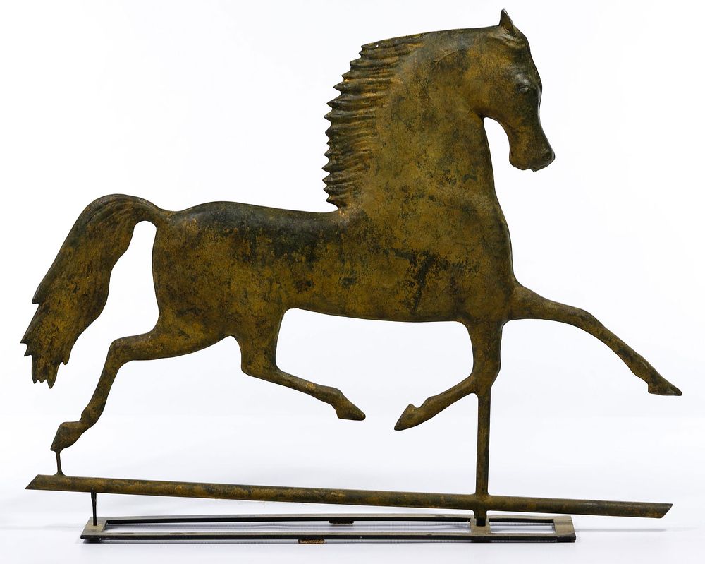 Lot 693: Folk Art Horse Form Weathervane Topper
