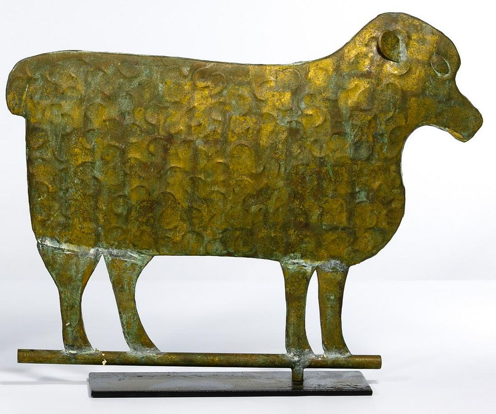 Lot 697: Folk Art Sheep Form Weathervane Topper
