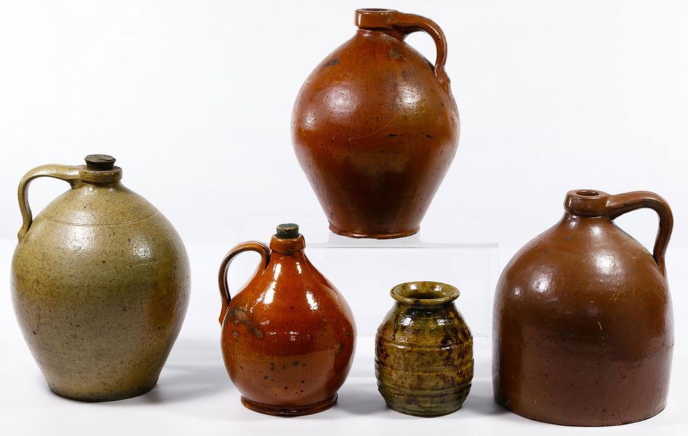 Lot 705: Redware Jug Assortment