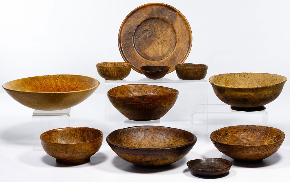Lot 741: Burl Wood Bowl Assortment