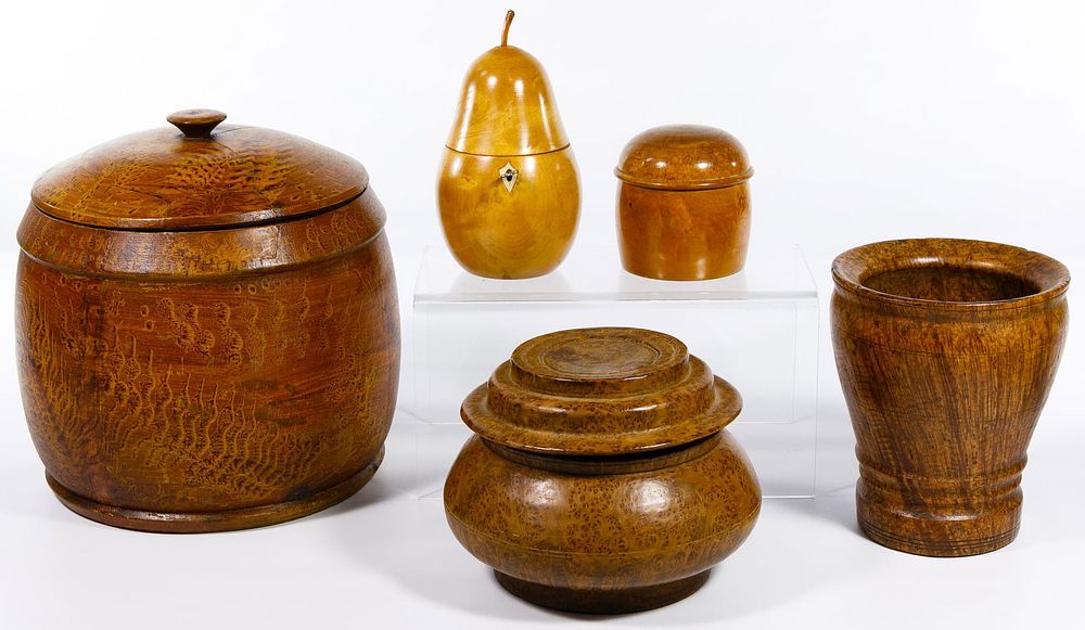 Lot 744: Burl Wood Vessel Assortment