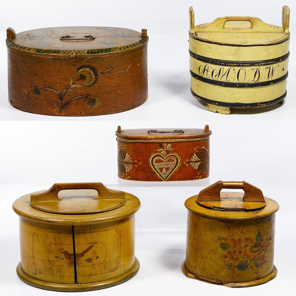 Lot 746: Folk Art Painted Box Assortment