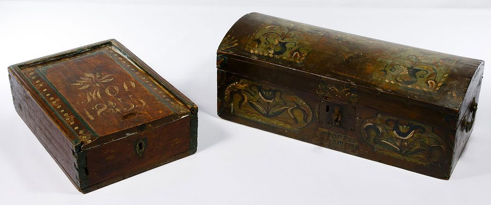 Lot 749: Painted Folk Art Boxes