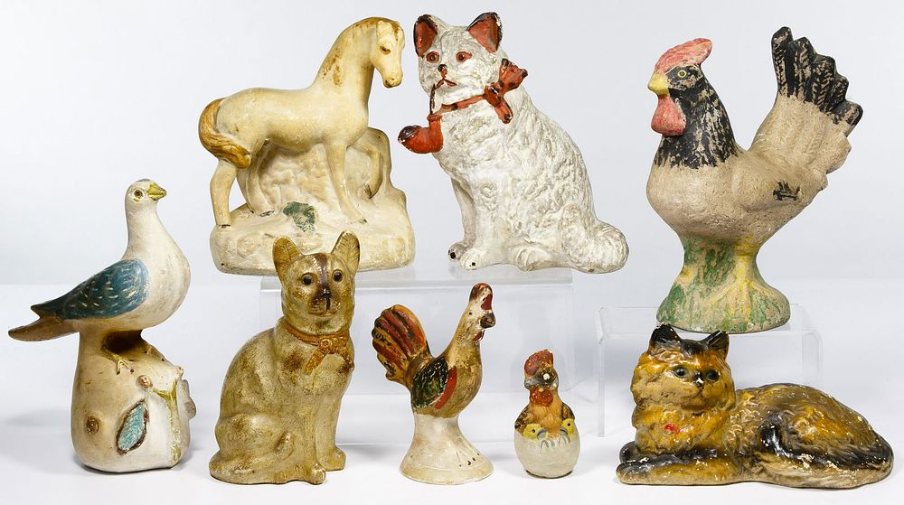 Lot 764: Chalkware Figurine Assortment